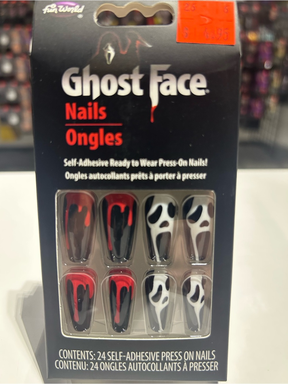Self-Adhesive Press-On Nails - Black, Red & White